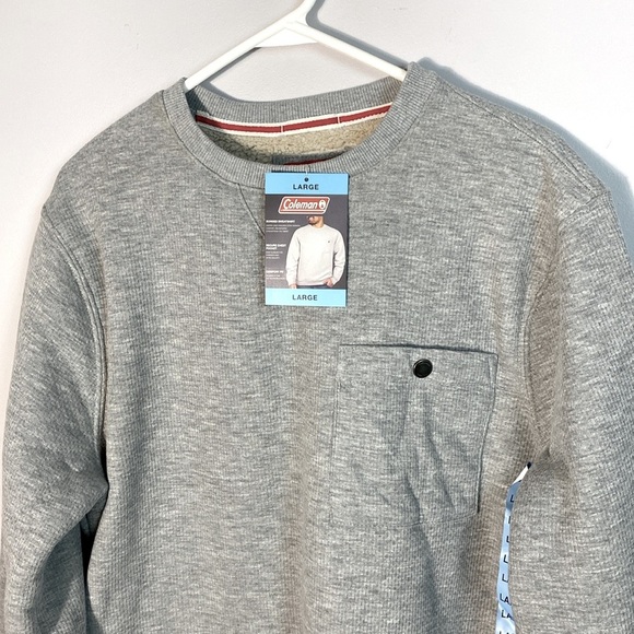 Coleman Long Sleeve Gray Sherpa Lined Crew size large - Picture 3 of 10